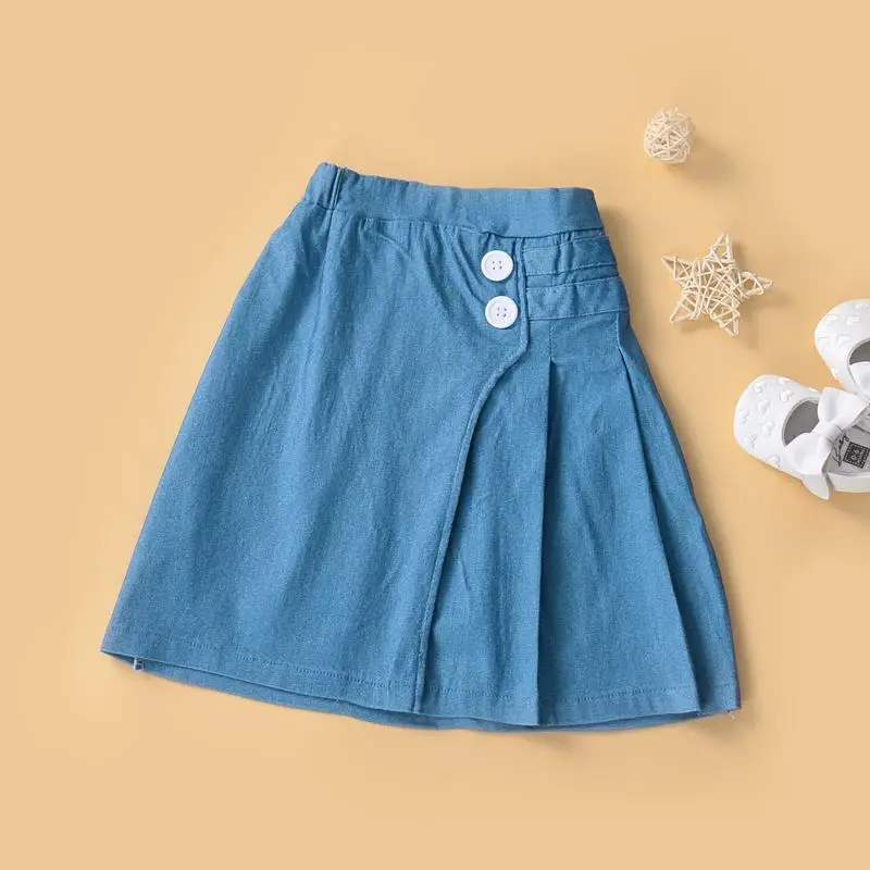 
Summer Soild Denim Skirt for Toddler Girl 