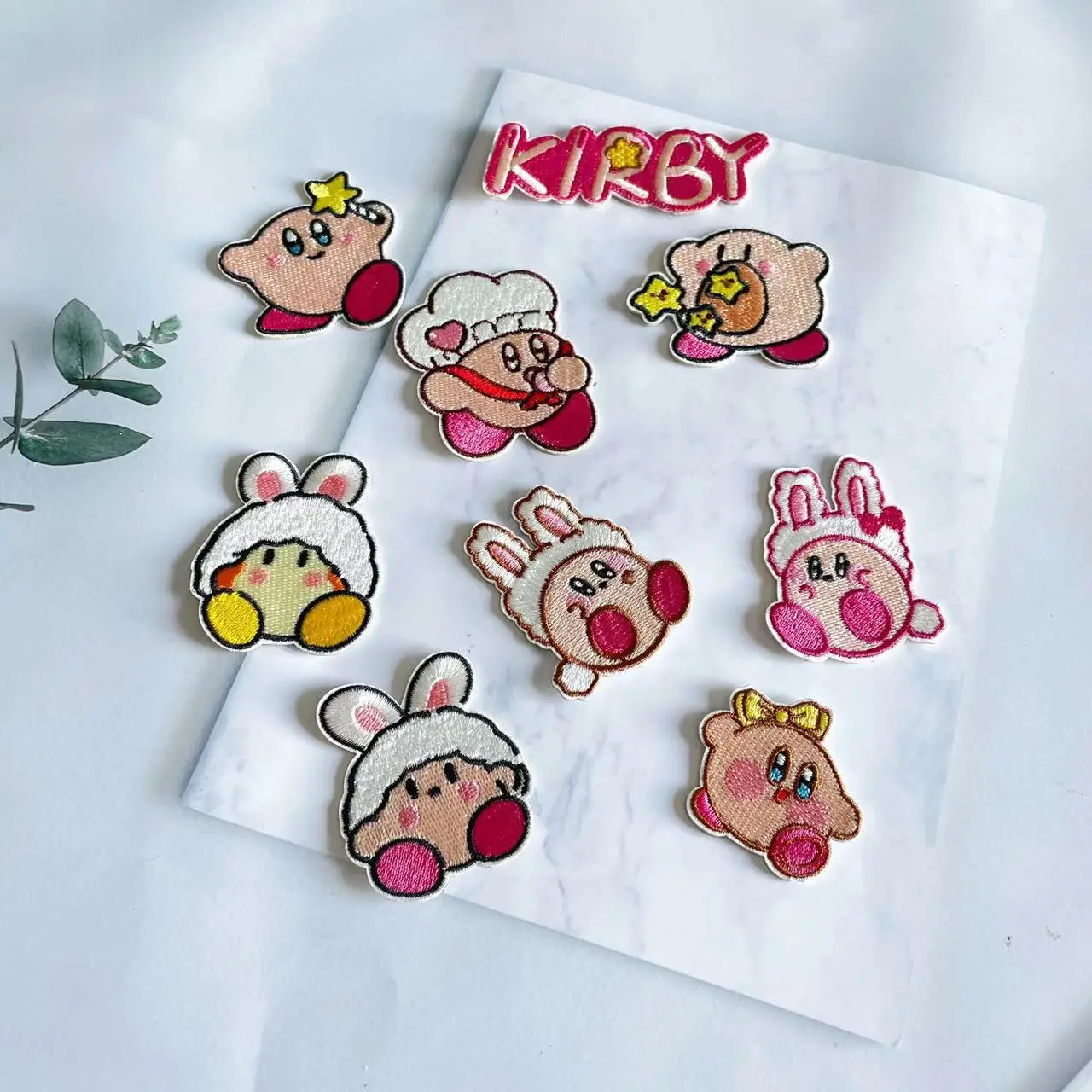Sticker Patches Custom Embroidery Logo Iron On Patch Badge Cartoon Anime Kirby Wholesale Repairing Torn Clothing Shoe Decoration