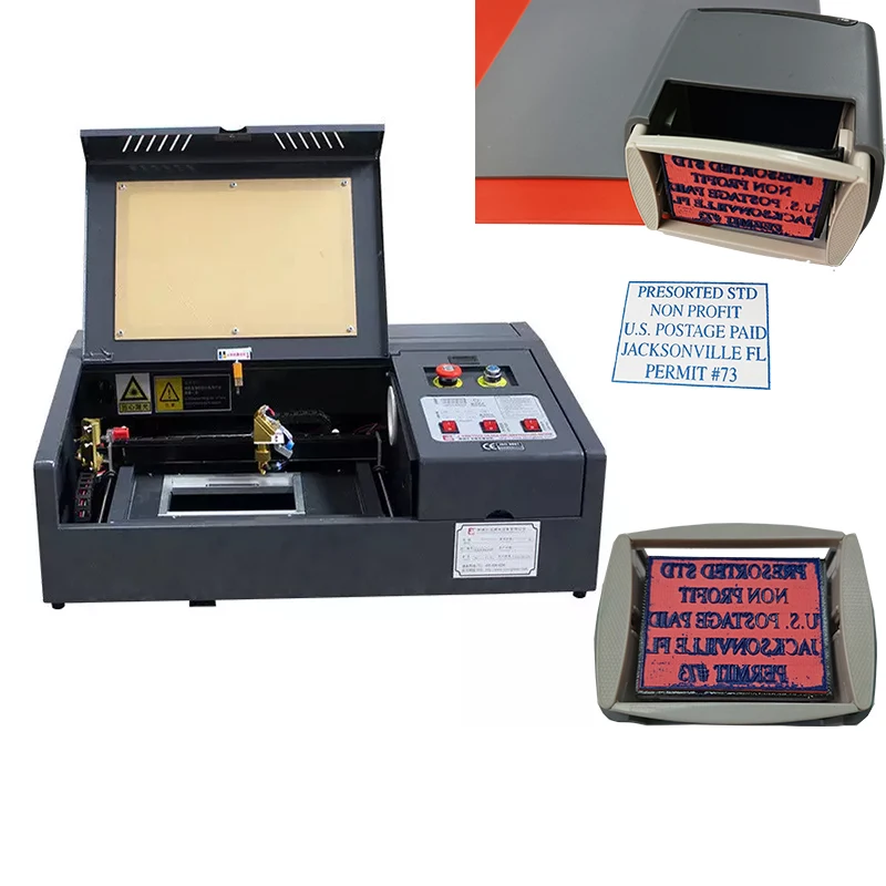 Automatic Rubber Stamp Sheet Laser Stamp Making Machinery  Co2 Laser Cutting Engrave Machine for Seal Stamp