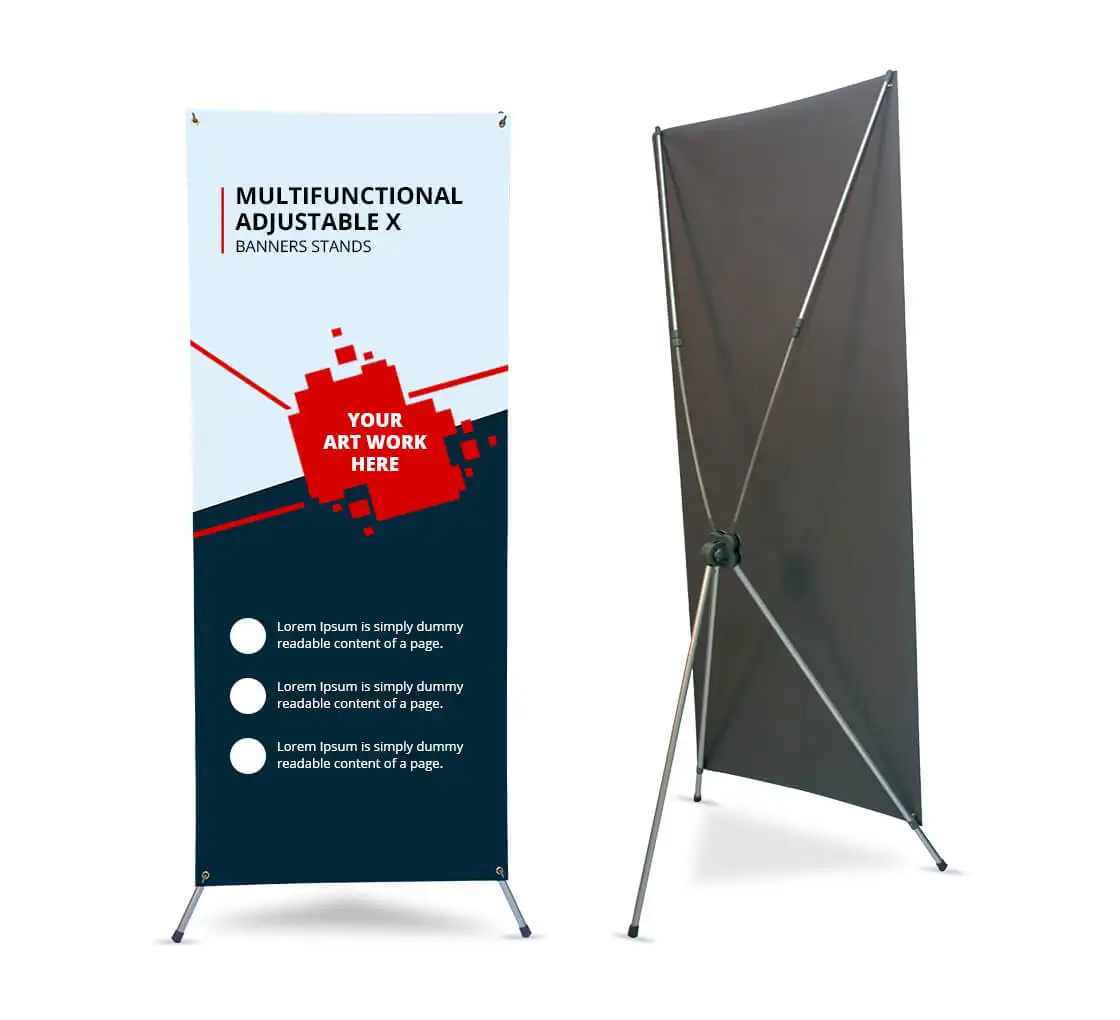 60*160cm 80*180cm custom Size Aluminum/plastic/iron  Horizontal Display X Banner Stand