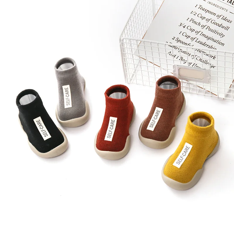 Детская обувь на резиновой подошве для детей ясельного возраста; Нескользящие носки; Носки для малышей