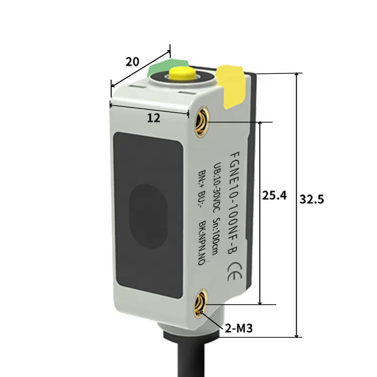 FUWEI RS485 Modbus Background Suppression Photoelectric Switch Sensor Distance Measuring Sensor
