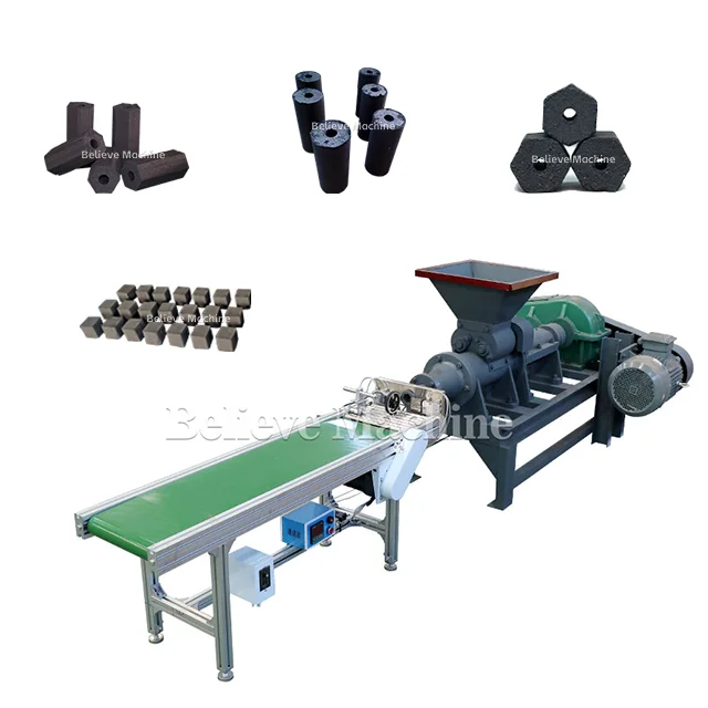 Shisha charcoal coal powder briquette making machine coconut shell charcoal extruder  briquette  machine price