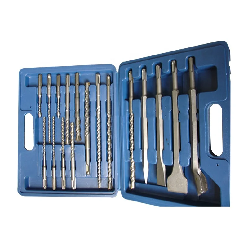 17pcs electric hammer drill bit & chisel set