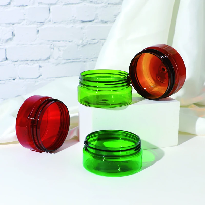 Custom Hot Selling Small Cosmetic Jar 80ml PET Plastic Cosmetic Jar