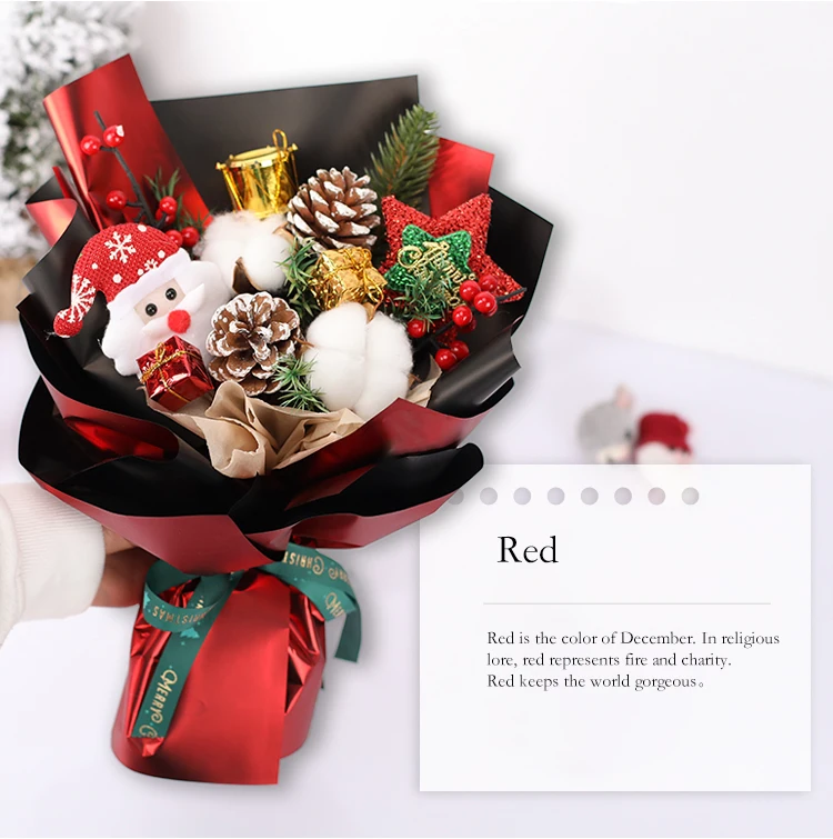 New Design Packing Gift Flower Soap Rose Bouquet Wrapping Paper with Bag For Sale Dried Flower Bouquet Artificial Flowers