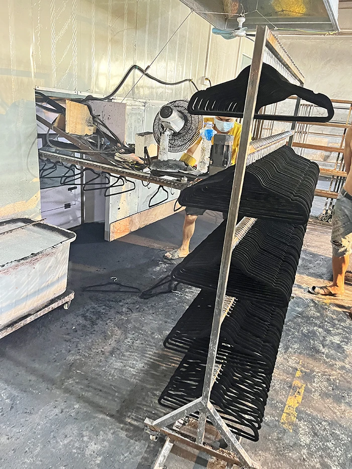 Cloth Hanger Gluing Flocking Machine