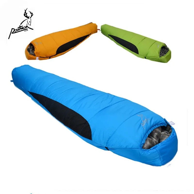 RS-200 ROUTMAN High Quality Plaid Flannel Adult Mummy Winter Sleeping Bags for Outdoor Camping Hiking