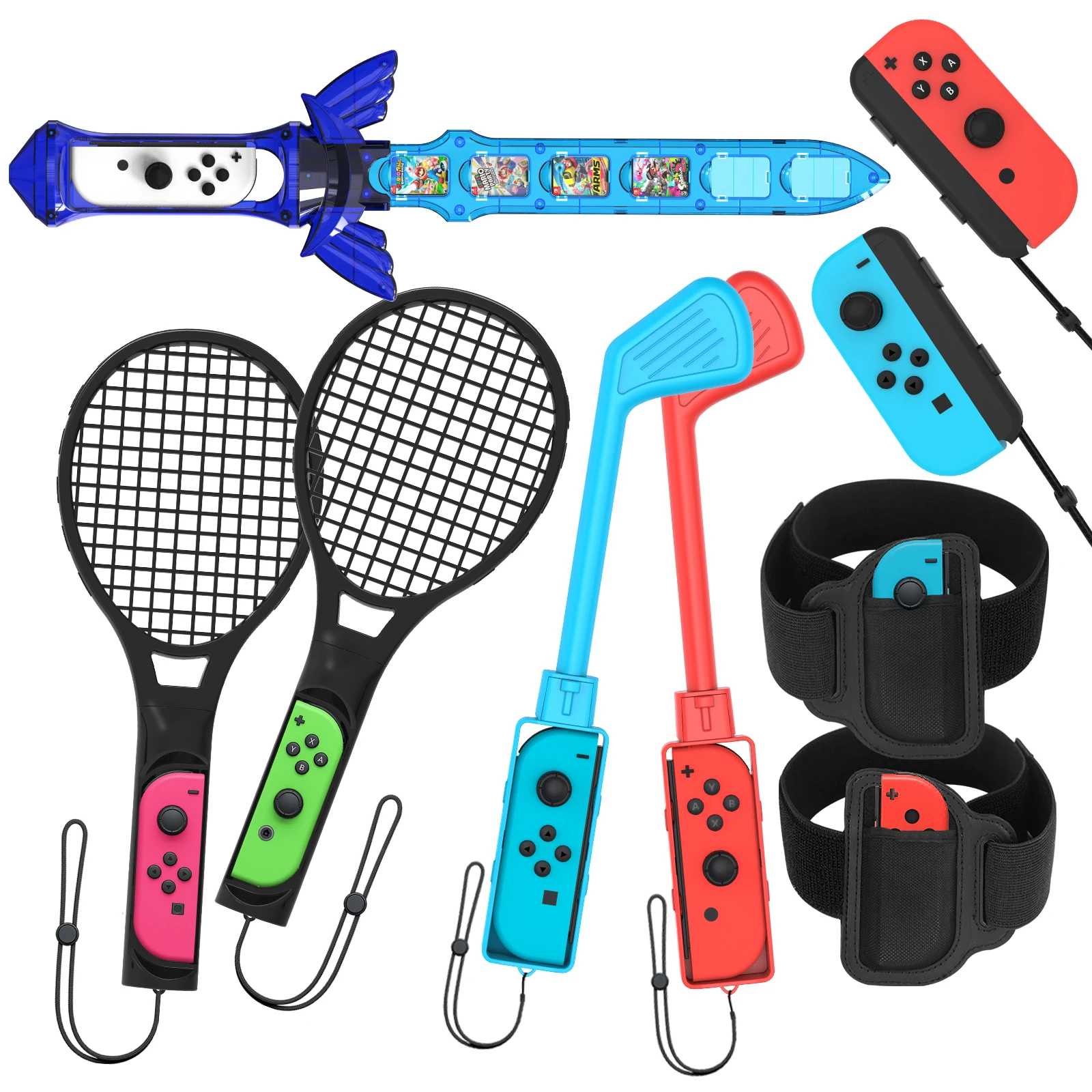 Аксессуары для игр 9 в 1, спортивные пучки для Nintendo Switch Sports