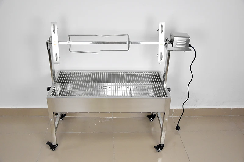 Ur-health Outdoor Stainless Steel Rotary Wood Charcoal BBQ Grill Spit Roaster Rotisserie