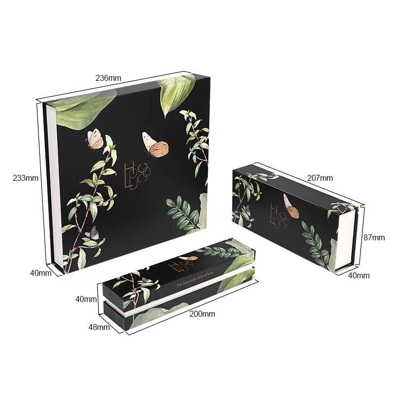 Recyclable Chocolate Rigid Paper Box Set Gold Foil & Embossing Matt & Glossy Lamination UV Coating Industrial Use for Food