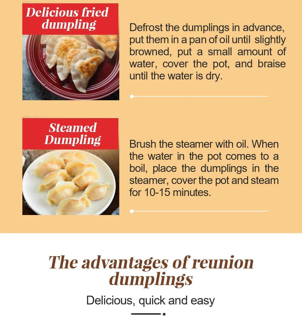 Wholesale free samples OEM Instant heating Chinese dumpling famous China  frozen food For Chain Store Fast Shipping From china