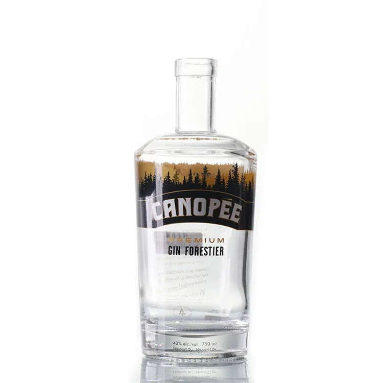 Factory Produce Price 750ml Round Spirit Alcohol Wine Vodka Whiskey Glass Liquor