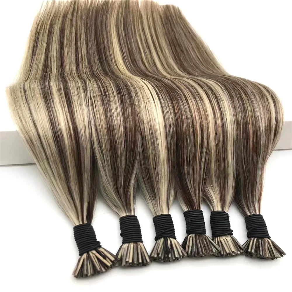 100% human remy double drawn keratin i tip brazilian hair extensions wholesale