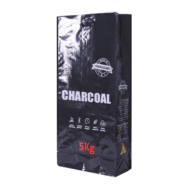 custom China Cut Handle PP Woven empty charcoal bags 5kg 10kg 15kg