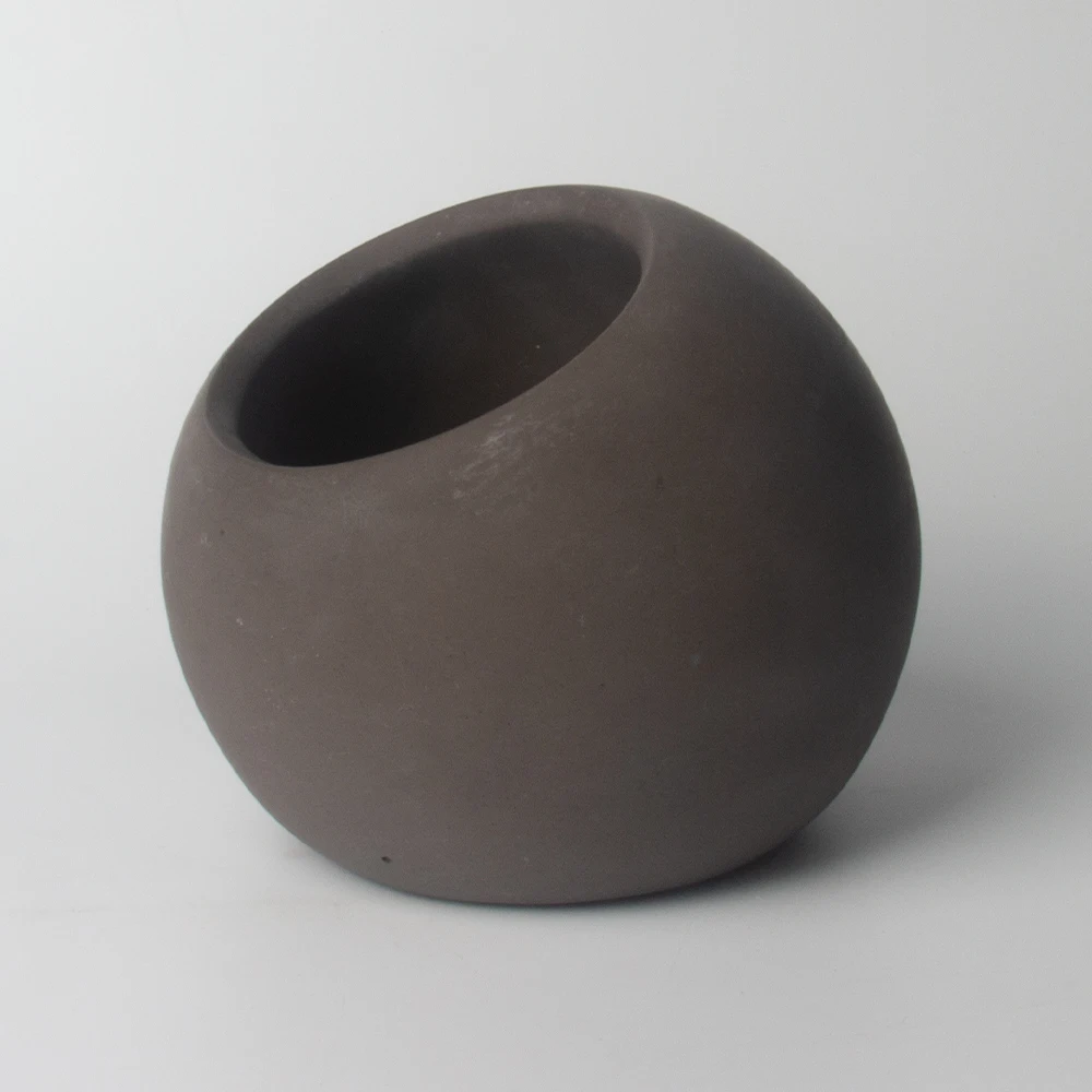 Unique Desktop Garden Statues Cement Decor Flower Pot & Concrete Small Plant Pots for Indoor Plants & Outdoor Gardens