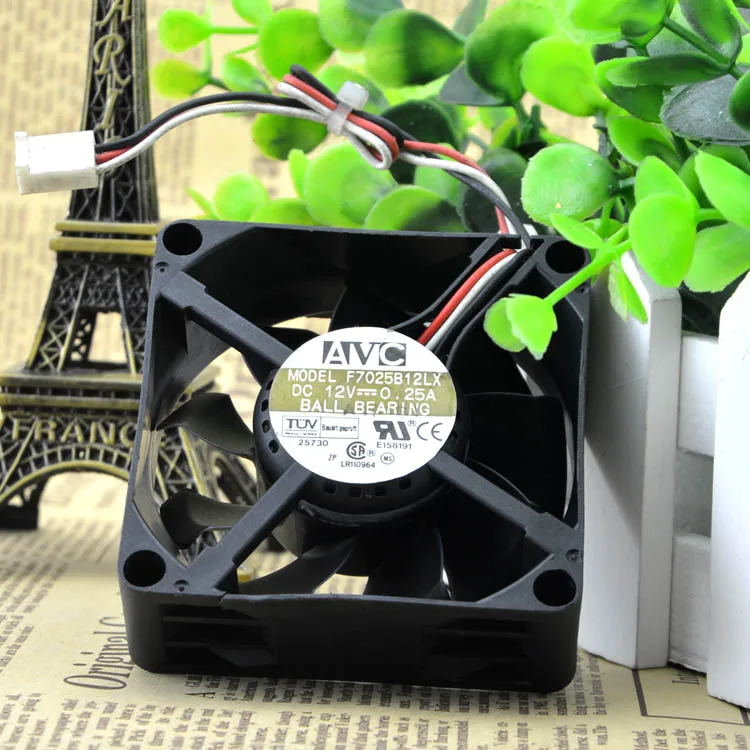 7025 fan AVC f7025b12lx DC12V double ball fan 7cm