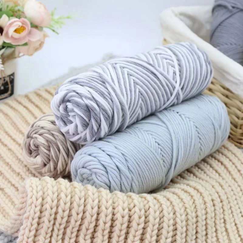  ZENGLONG low prices 8ply 100g dyed crochet knitted milk cotton fabric yarns long staple blended yarn for hand