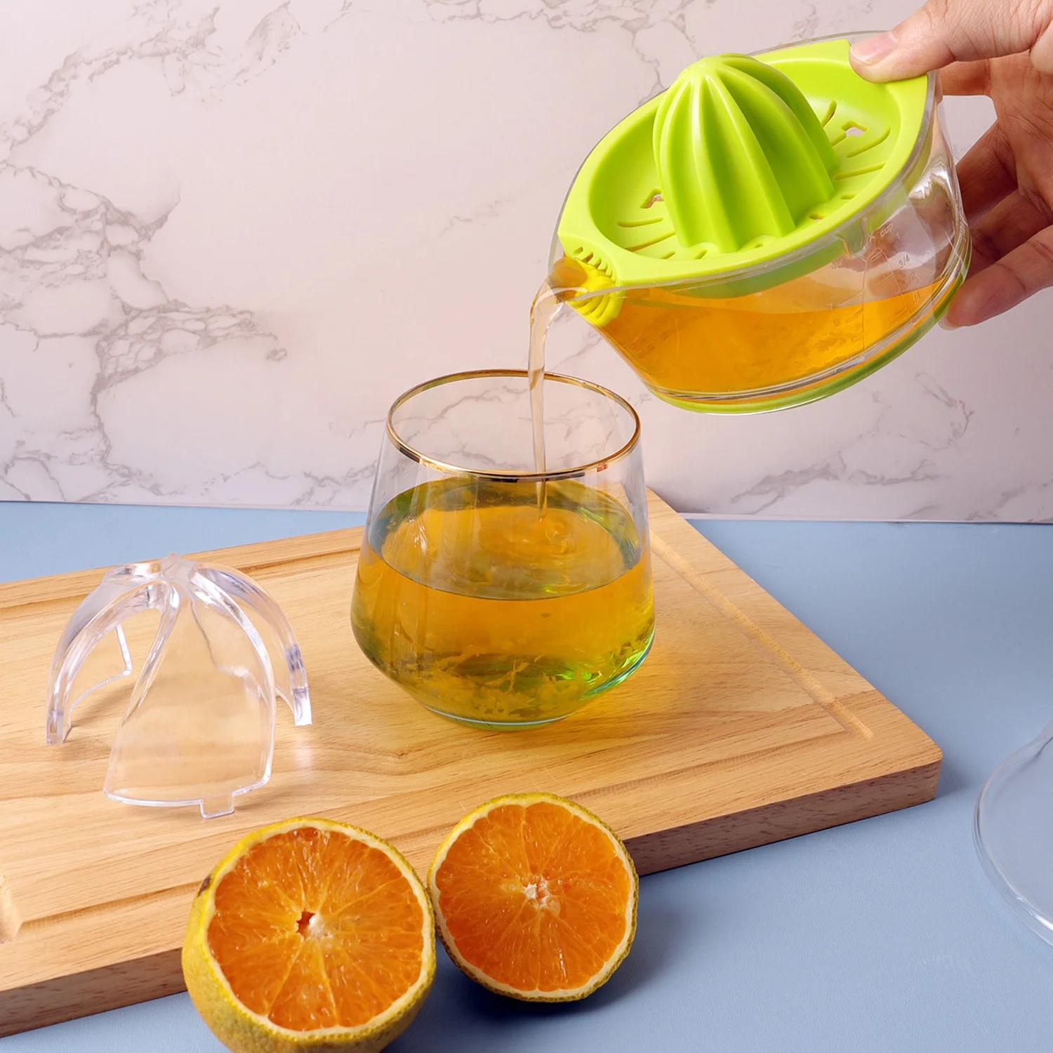 Kitchen multi-function plastic handheld hand operated press citrus fruit lemon juice orange manual juicer extractor