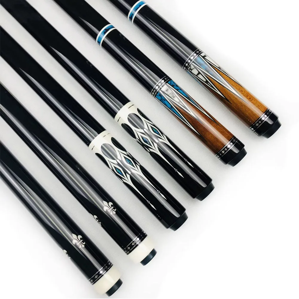 Custom Sticker Pool Cue with Laminated Shafts 1/2 Joint Water Transfer Decals for Billiard Cue