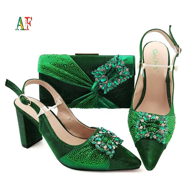 african shoes and bags set for party women beautiful low heel shoes dress bead bridal handbag