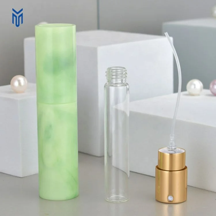 Luxury marble material mini perfume sprayer 10ml perfume glass bottle travel refillable perfume bottle with atomizer