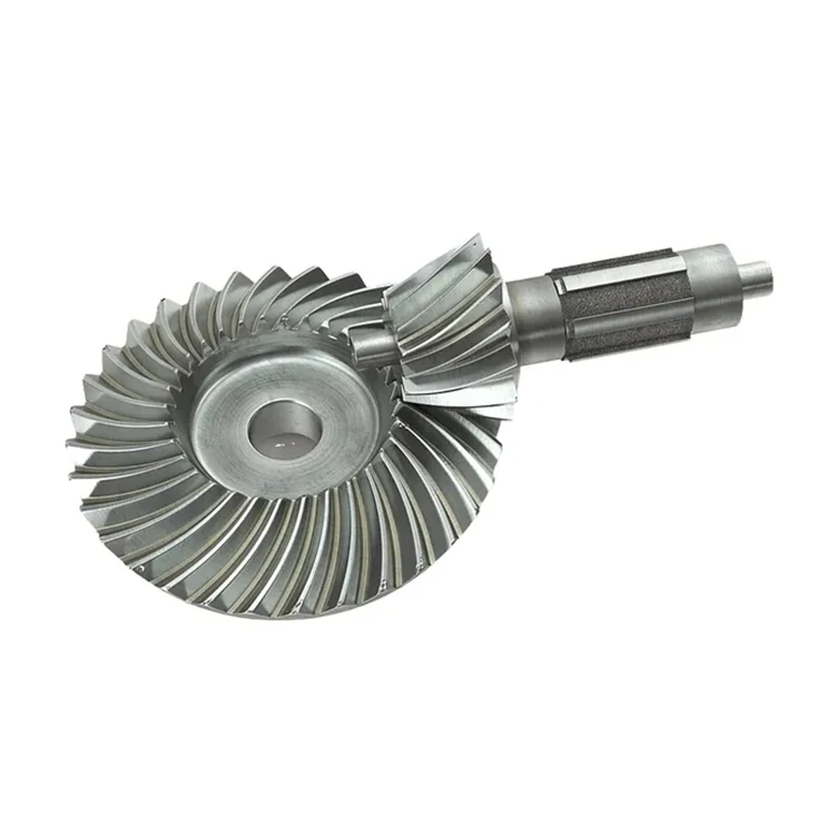 Customized Steel Straight Crown Wheel And Pinion Spiral Bevel Gear Set With Ratio 8
