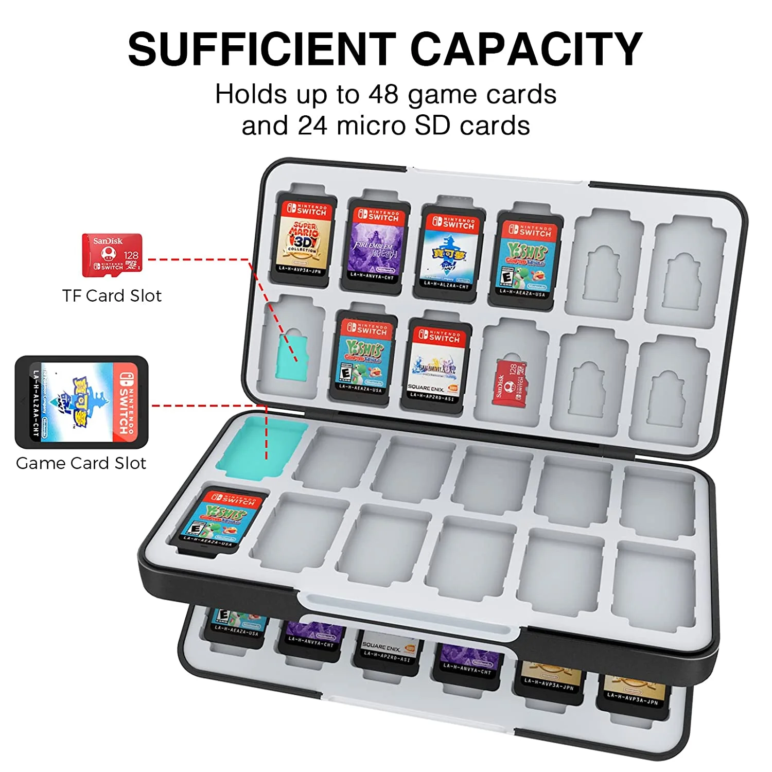 Custom 48 Slots Game Card Case Storage Box Game Accessories For Nintendo Switch Games Holder Cartridge Case