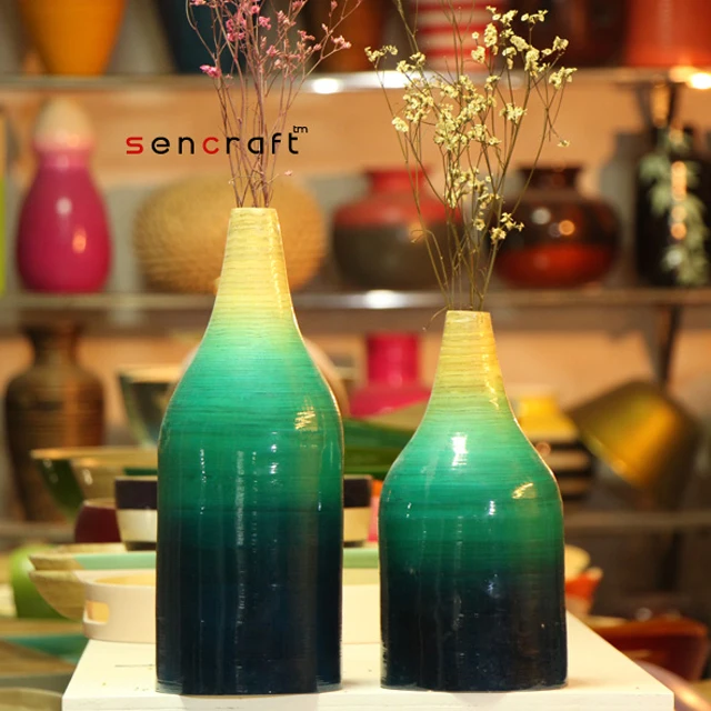 Handicraft Vietnam Bamboo flower vases decoration handmade flower vase floor vases decorative