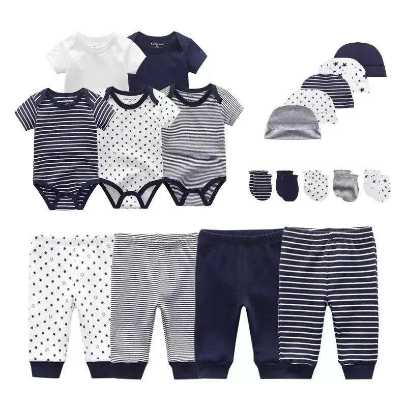 New born baby clothes sets 19pcs cartoon printed striped baby suit new born baby gift set