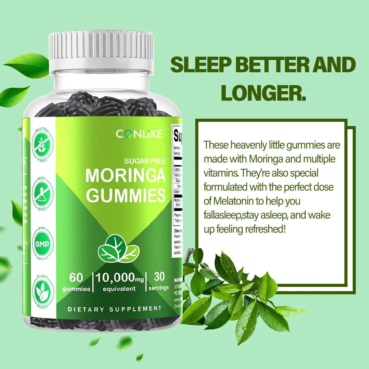 OEM/ODM/OBM Moringa добавка Gummies для противовоспалительной поддержки и грудного вскармливания