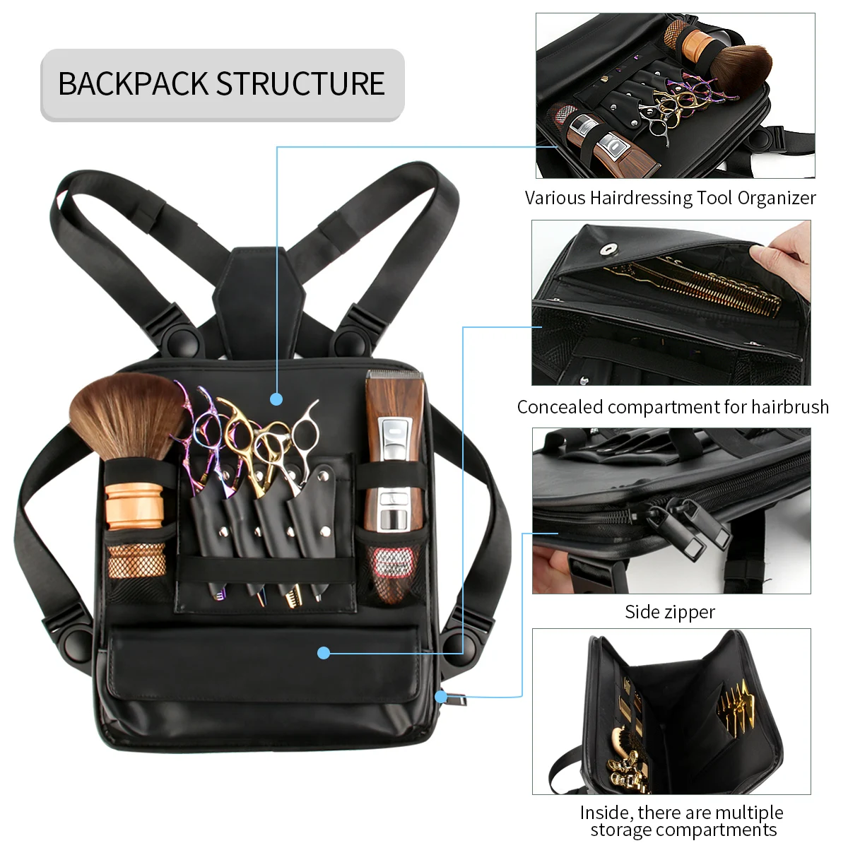 Multi Functional Hairdressing Shoulder Strap Hairstylist Scissors Hair Cut Electric Push Shear Hairdressing Shoulder Belt