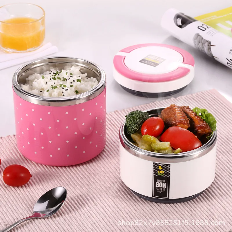 Stainless Steel Lunch Box Portable Multi-Layer round Korean bento boxes thermal lunch box for kid and adult