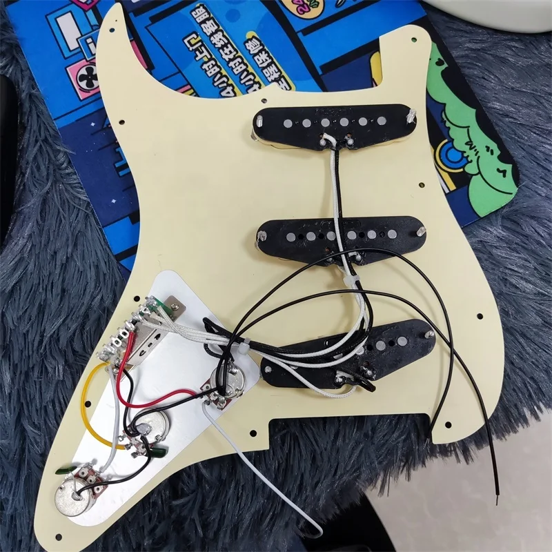 ST style SSS Alnico V Alnico 5 pickup electric guitar wired pickguard