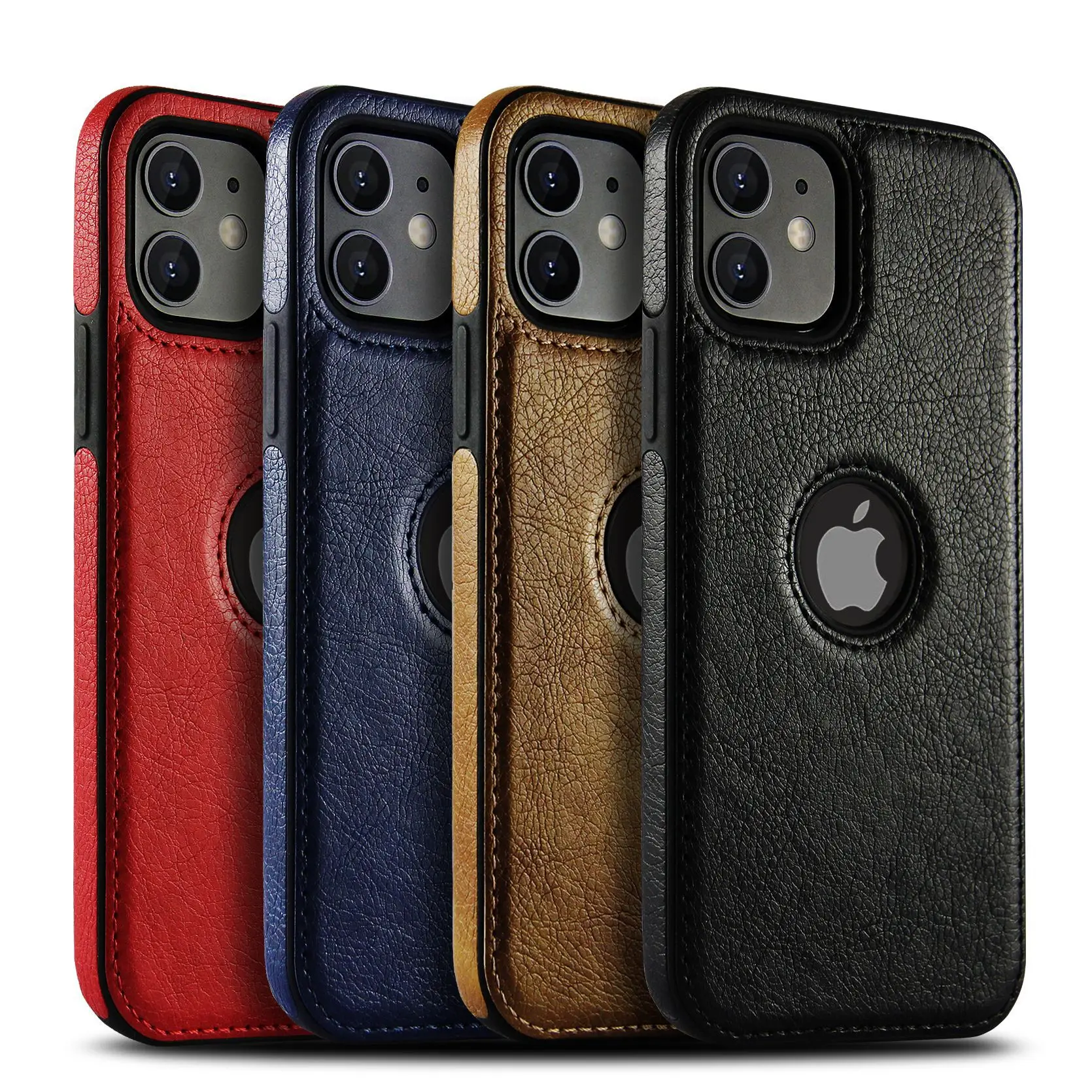 USENGKA Luxury Business Style Slim Pu Leather Stitching Phone Case For iPhone  14 13 12 Pro XS Max XR X 8 7 Plus Back Cover