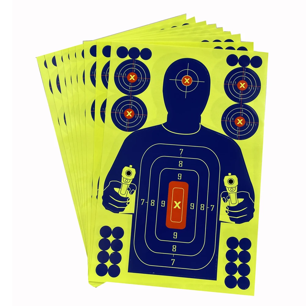Humanoid Shot Blue Splash Yellow Human Splatter Adhesive Paper Shooting Target