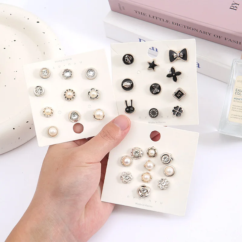 New Assorted Instant Buttons No Sew Mini Enamel Pins Safety Jean Buttons Pins Cover Brooches Women Shirt Jewelry accessories