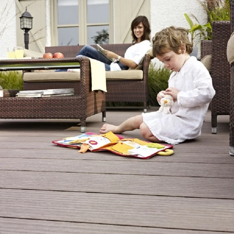 Good price Building construction project hollow wood plastic composite decking