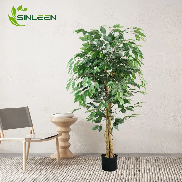 Ficus Microcarpa Bonsai Aritificial Trees Fake Outdoor Leaf Plastic Decoration Plants Small Artificial Banyan Tree