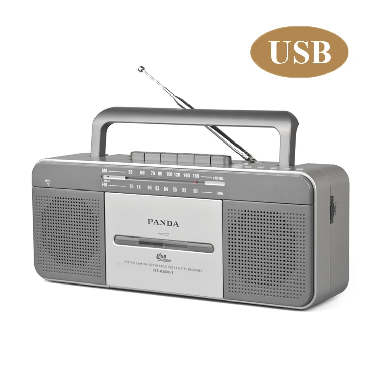 Прямая продажа с фабрики, портативный высококачественный Ретро персональный стерео usb-магнитофон, радиодетали, панда, механизм, Кассетный плеер