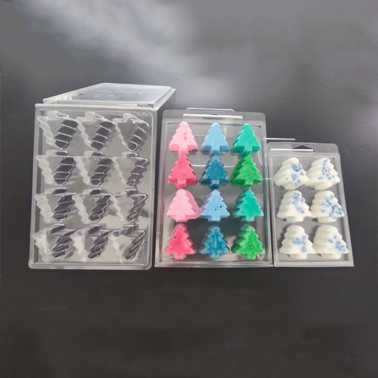 
Custom 12 Cavity Christmas Tree Candle Clamshell Tart Mold,Cavity Wax Melt Clamshell Packaging 