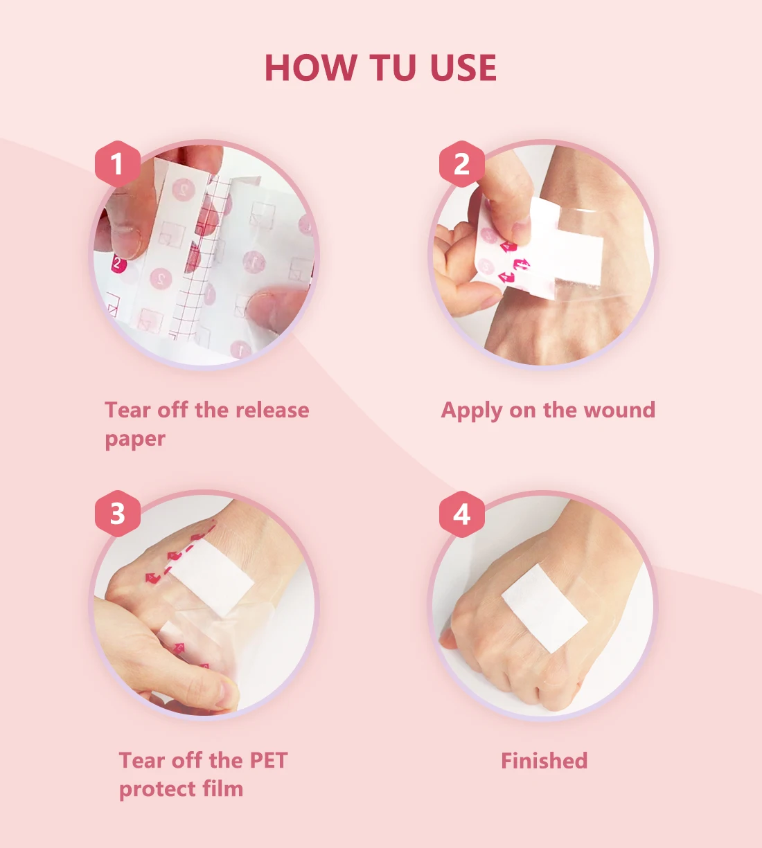 BLUENJOY Skin-Friendly Transparent Pu Film Adhesive Dressing Waterproof Pu Film Sheet
