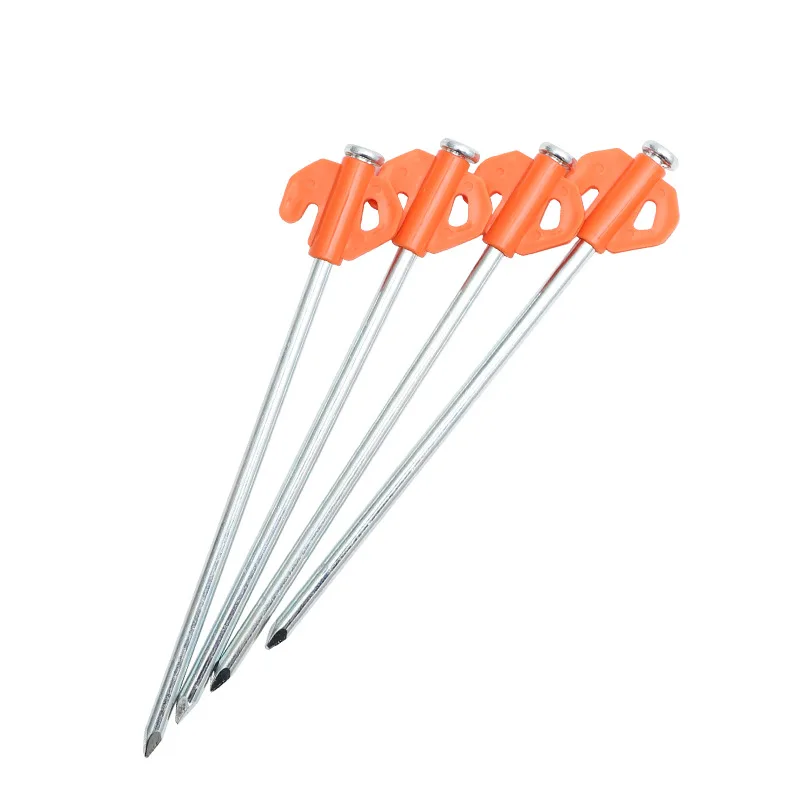 21 in 1 Aluminum Alloy Hook Shape Pattern Tent Nails with Storage Box for Camping Accessories