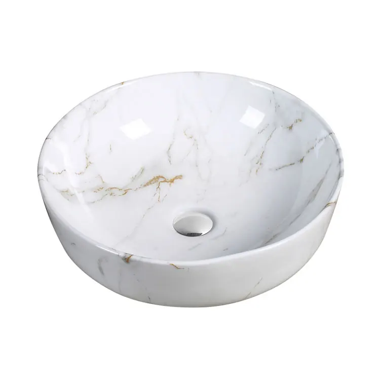 low price chinese lavatory art basin brown wash basin ceramic bath round marble art basin sink