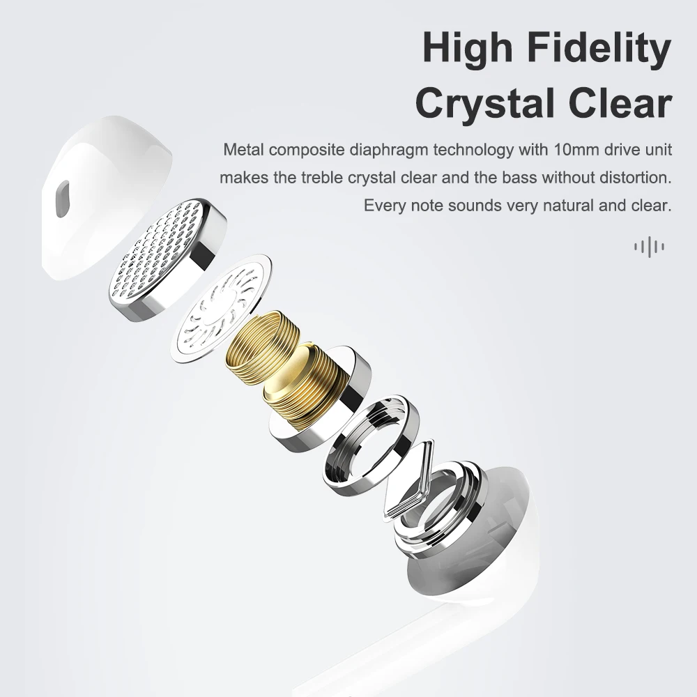 rock space ES08 Hot Selling Earphone Stereo Earphone Good Sound Wired In-Ear Music Headset Earbuds