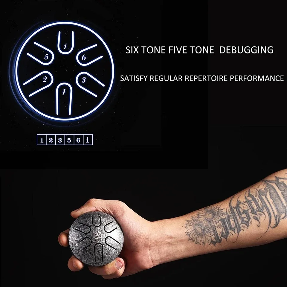 wholesale Mini Music Instrument Percussion 3 Inch 6 Notes Ethereal Drum Steel Tongue Drum