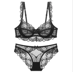 2020 оптовая продажа, прозрачный однотонный кружевной бюстгальтер + сексуальный бюстгальтер большого размера, комплекты нижнего белья для женщин
