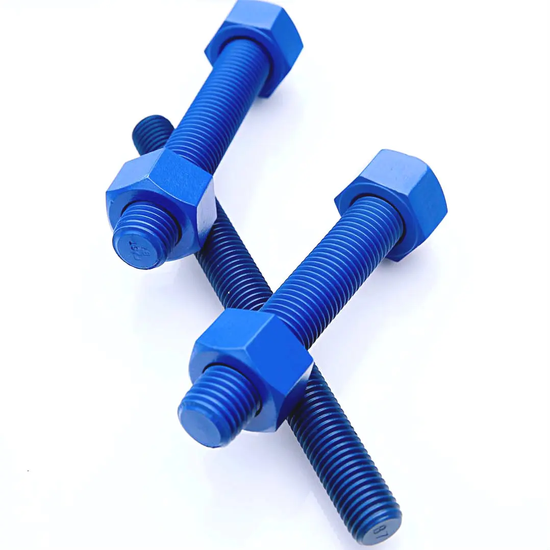 High Tensile Bolts Stainless Steel A193 A194 B7 2H Bolts and Nuts Xylan Hexagon Head Bolts