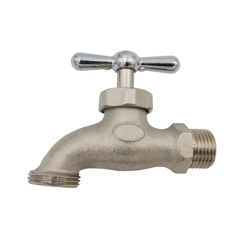 
slow open brass bibcock 1/2 chromed outdoor cold water tap wall mounted garden faucet basin nixer 