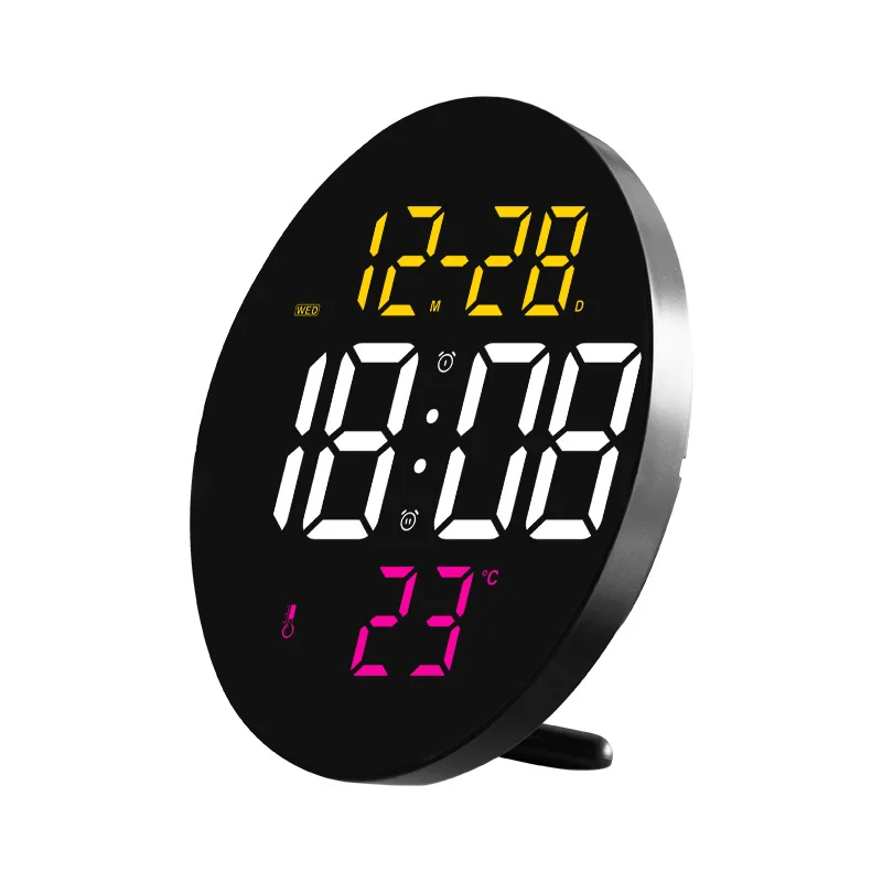 Многофункциональные Настенные светодиодные часы с большим экраном и пультом дистанционного управления, цифровой будильник, простые настольные часы, дисплей, календарь, температура (1600608950807)